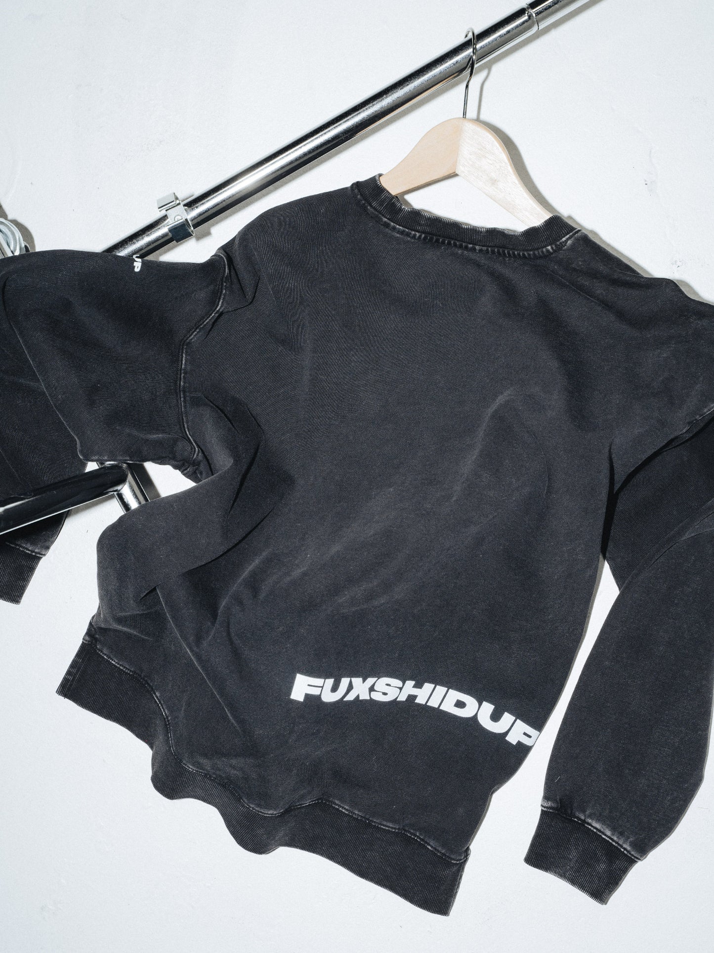 Stacked Black Crewneck